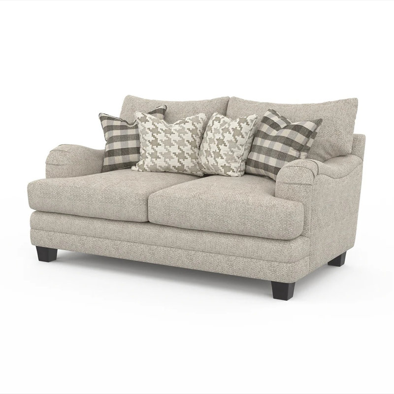 68.4" W Transitional Loveseat, Light Gray
