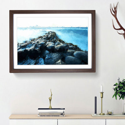 Giants Causeway in Bushmills in Abstract - Framed Print