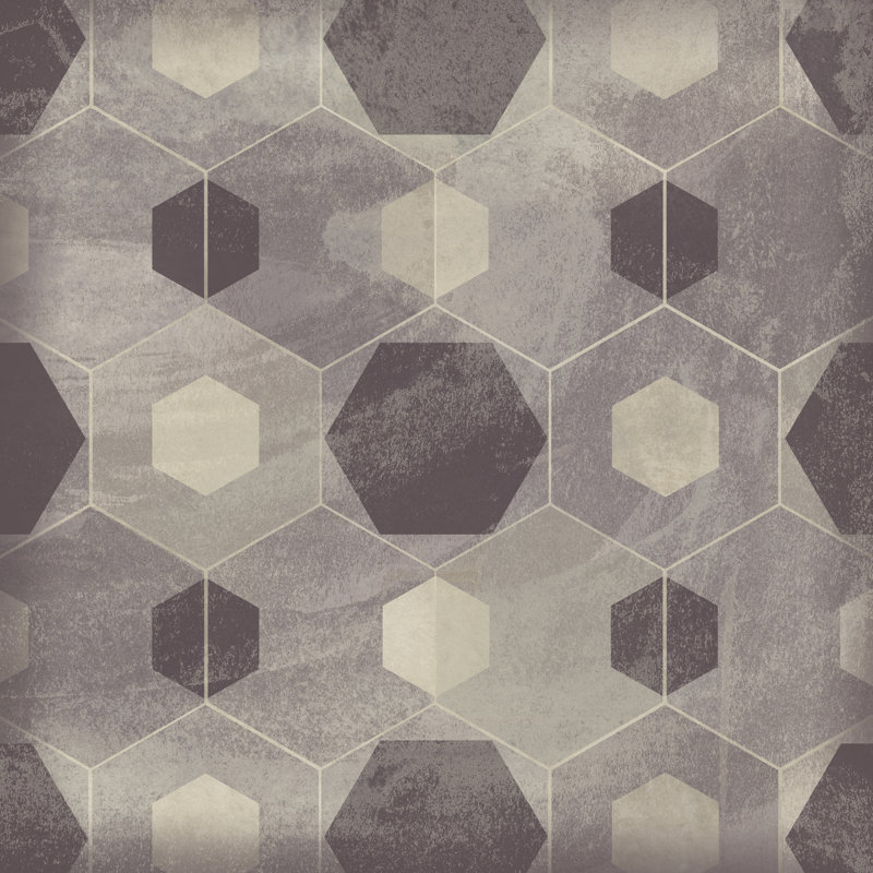 Tuile hexagonale IV, H 12 po x l 12 po