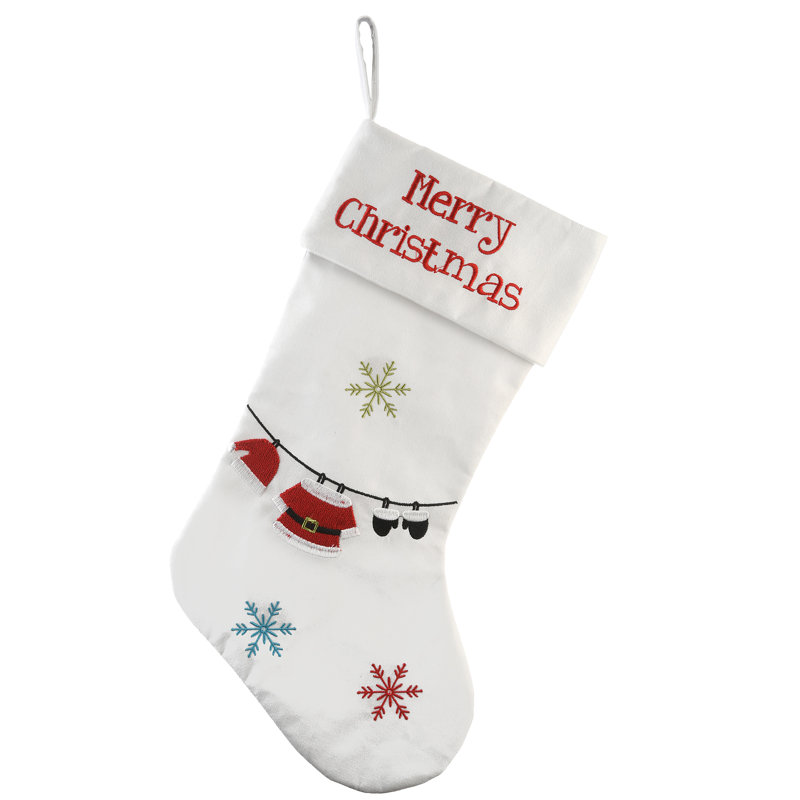 Chaussette de Noël 18 po avec flocons de neige The Holiday Aisle®