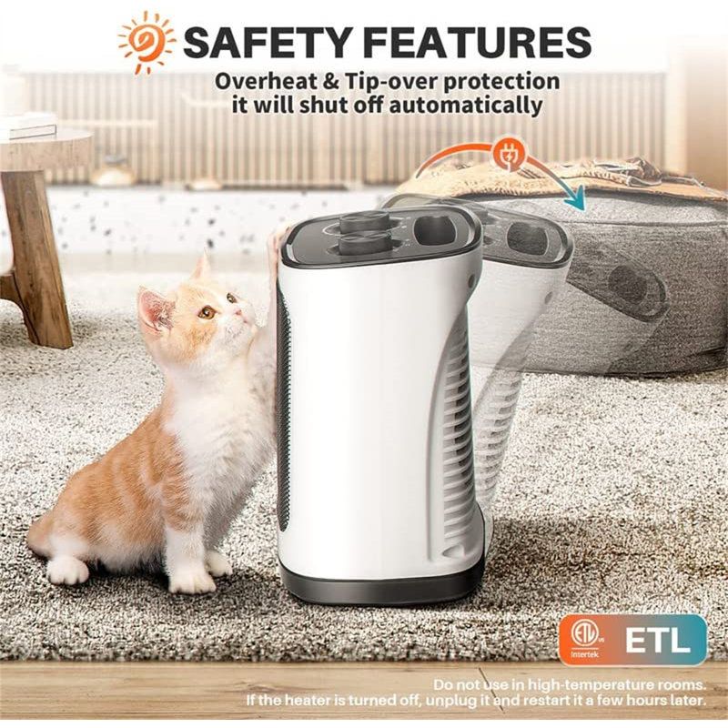 R.W.FLAME 1500 Watt 5100 BTU Electric Compact Space Heater with Adjustable Thermostat, White