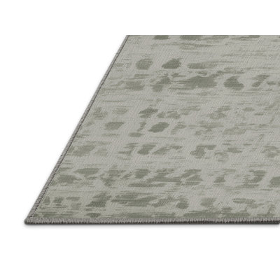 Machine Washable Abstract Gray Area Rug
