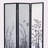 70" Tall 3-Panel Floral Privacy Screen Folding Partition, Black Finish | Gift Idea