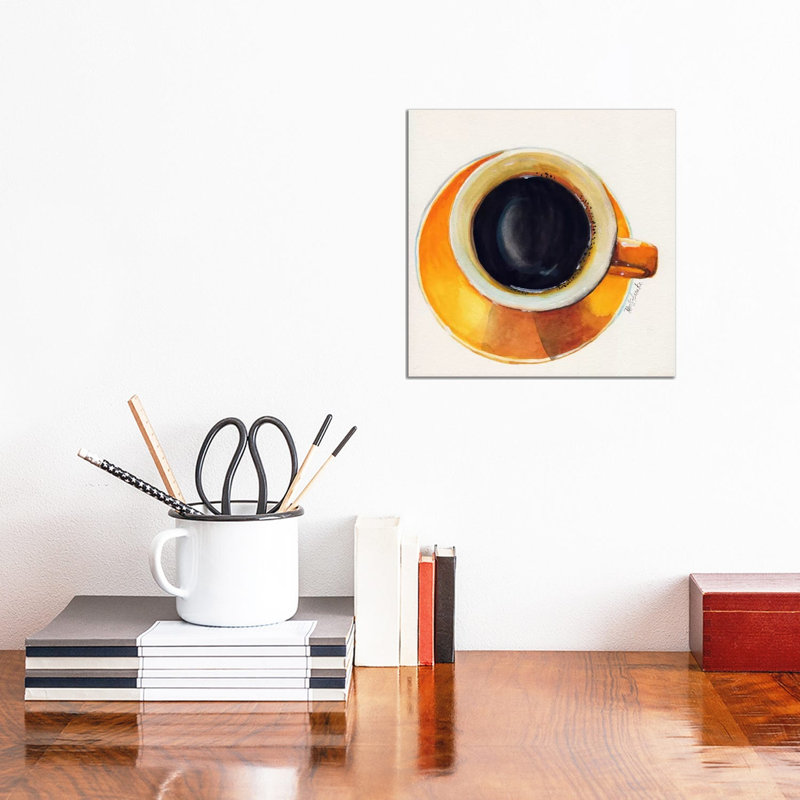 Yellow Coffee Cup by Jennifer Redstreake - Wrapped Canvas Painting, 30.48 cm H x 30.48 cm W