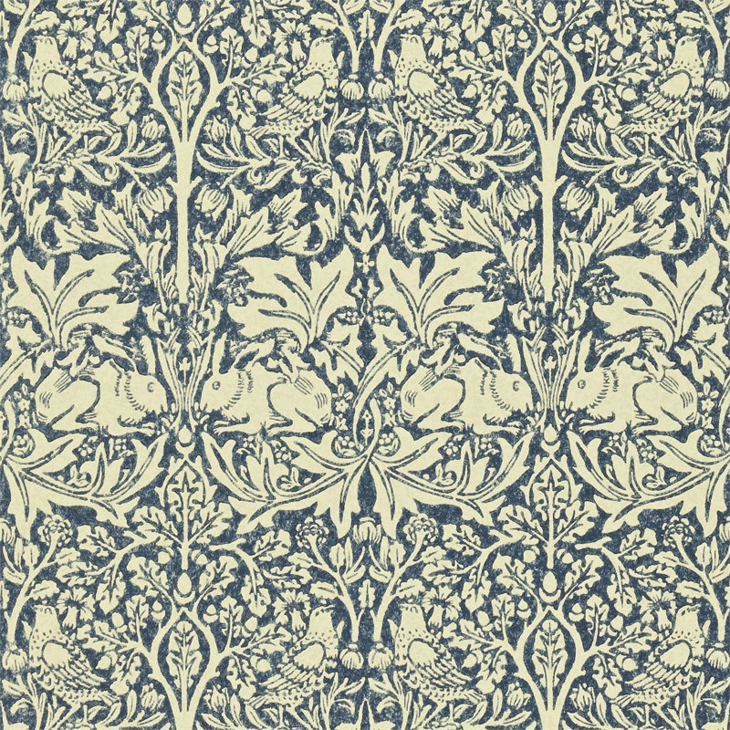 Brer Rabbit Wallpaper, Indigo/Vellum