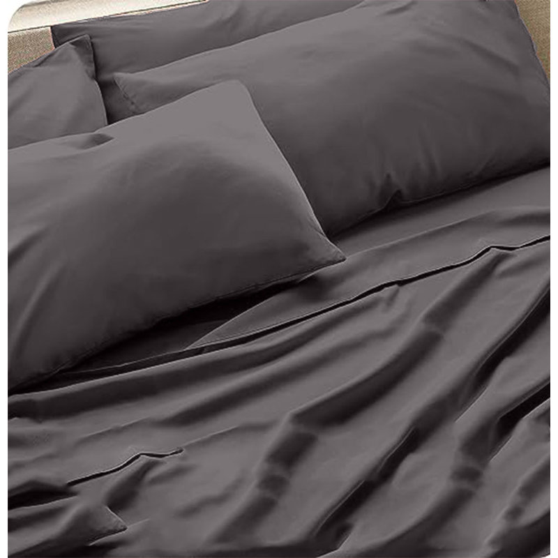 Ensemble de 6 valises pour chambre d'amis, Ensemble de draps pour lit très grand californien, Gris foncé