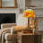14-Inch Tall Colorful Sunflower Resin Base Table Lamp, Tiffany-Style Desk Lamp Fixture