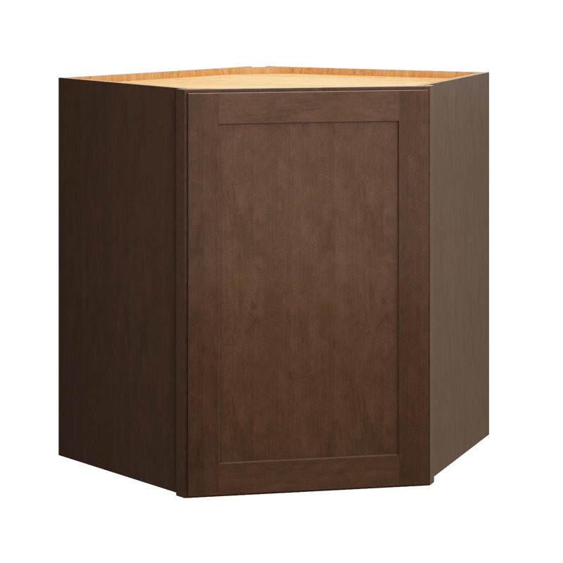 Dwelling Livingston Fully Assembled 1-Door Diagonal Corner Wall Cabinet With 2 Adjustable Shelves  24" W X 30" H X 12" D