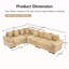 Canapé modulaire surdimensionné surdimensionné en nuage, canapé modulaire convertible avec accoudoirs très larges à assise profonde, 12 coussins décoratifs en velours côtelé de qualité supérieure, conception ergonomique, assemblage facile, pour les salons, chameau-2098833171