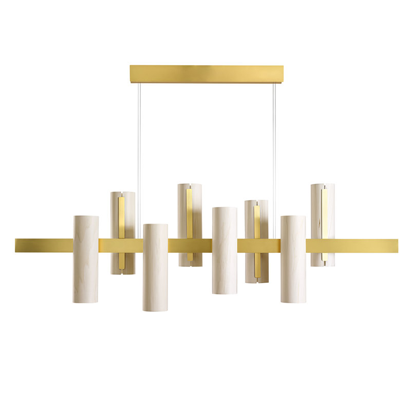 Black Note 8 - Light LED Pendant, Ivory White, Gold, 2700K Bulb Temperature