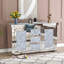 145cm Wide 3 Drawer Mirrored Glass Sideboard