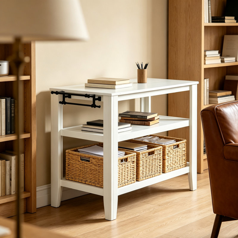 Console de rangement multifonction moderne de 50 pouces avec plateau en marbre