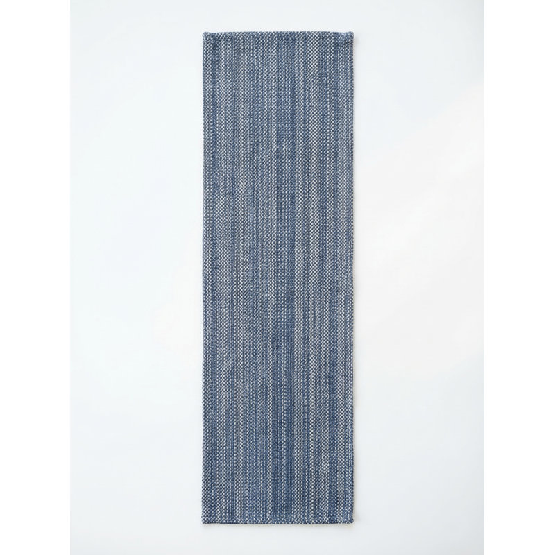 Chemin de table d'extérieur à rayures Seagrass 14 x 72 po, Marine Blue
