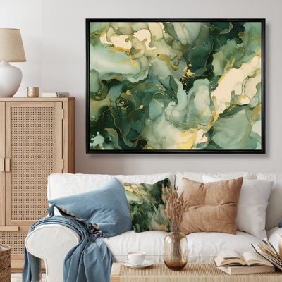 «Green Luxury Abstract Fluid Art I», art mural fractales
