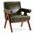 25.4" Wide Leather Accent Chair Upholstered Armchair With Solid Wood Frame