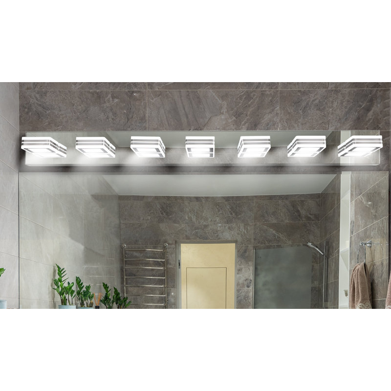 Éclairage à DEL à intensité variable pour meuble-lavabo, Chrome chrome, 7 lumières