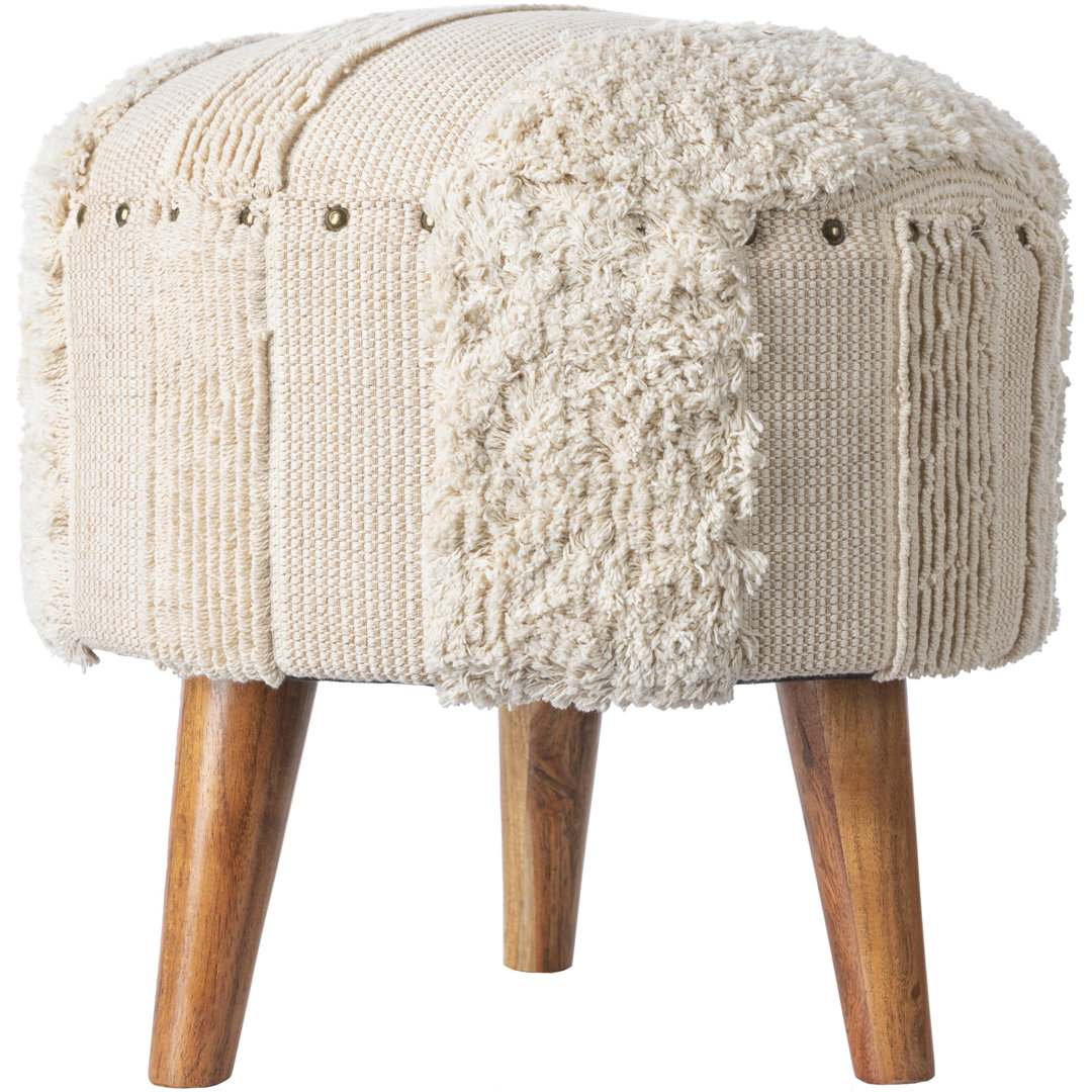Ciboney Solid Wood Accent Stool Dakota Fields