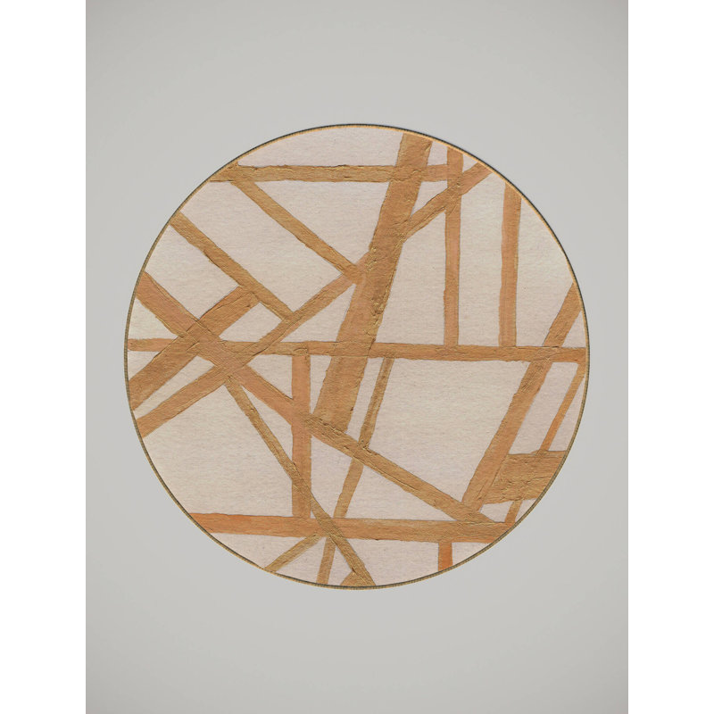 Evalynn Washable Abstract Indoor Rug, Round 4'