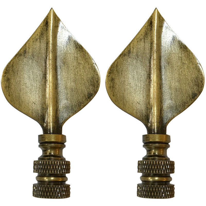 Faîteau lampe à feuille pique, Laiton antique