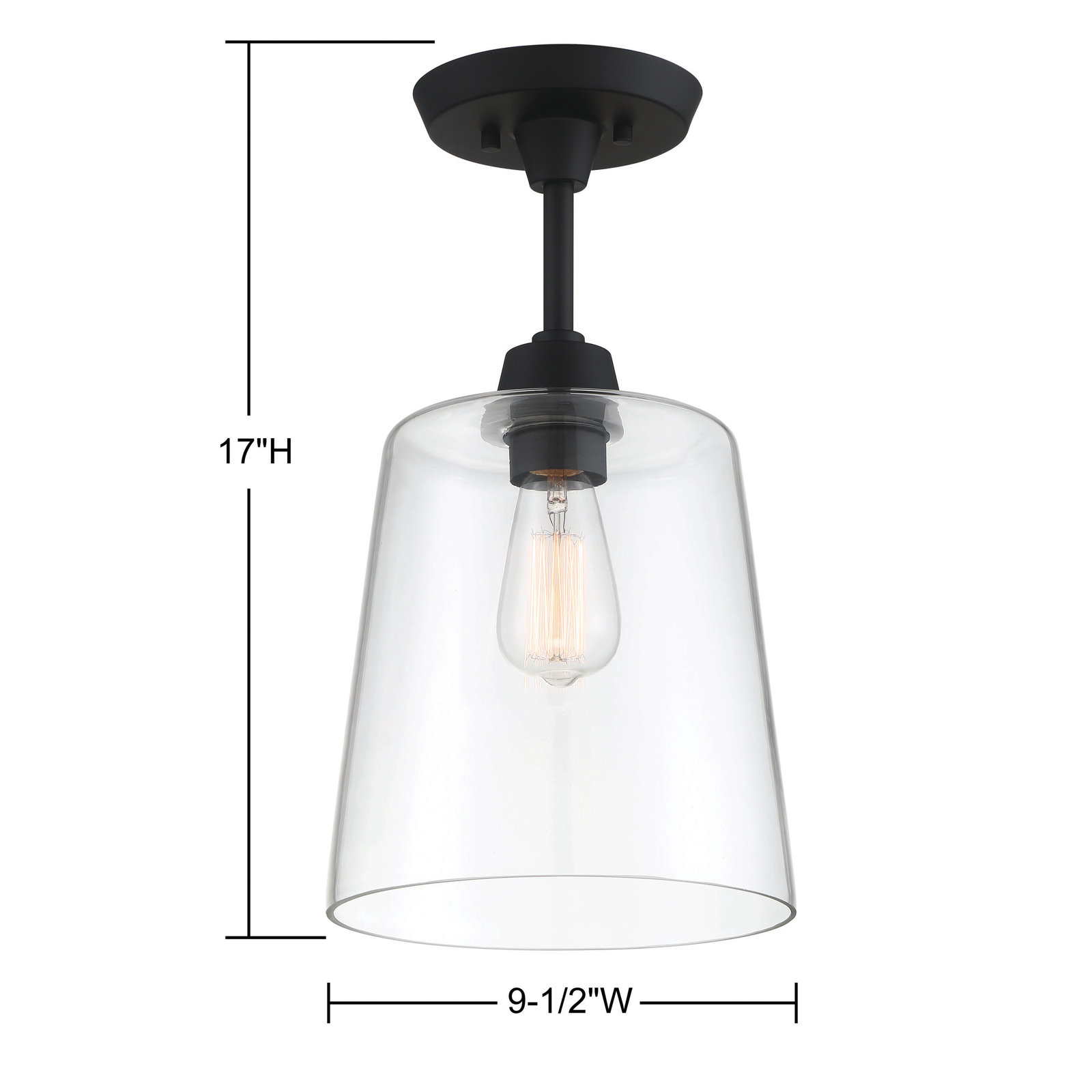 Rosey Single Light Semi Flush Mount