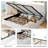 Hydraulic Lift Up Storage Upholstered Platform Wingback LED Bed With 2-Tier Shelves And Charging Station-911921868-911921859