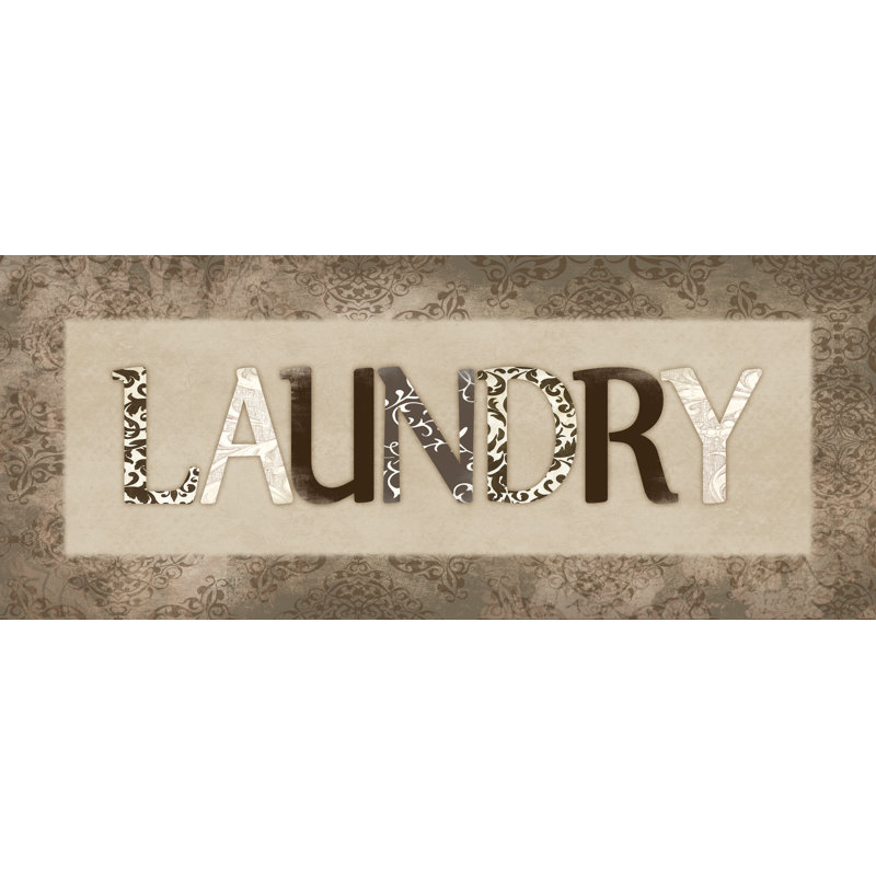 Greige Laundry - Textual Art Print, 61 cm H x 91 cm W, Wrapped Canvas