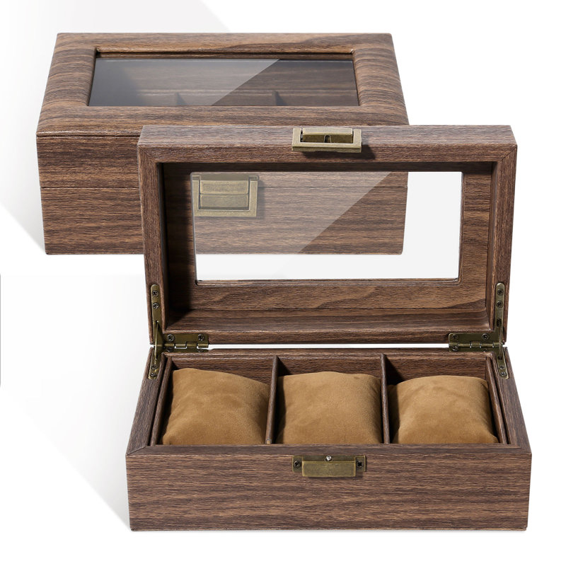 Boîte à montre en bois avec verrou