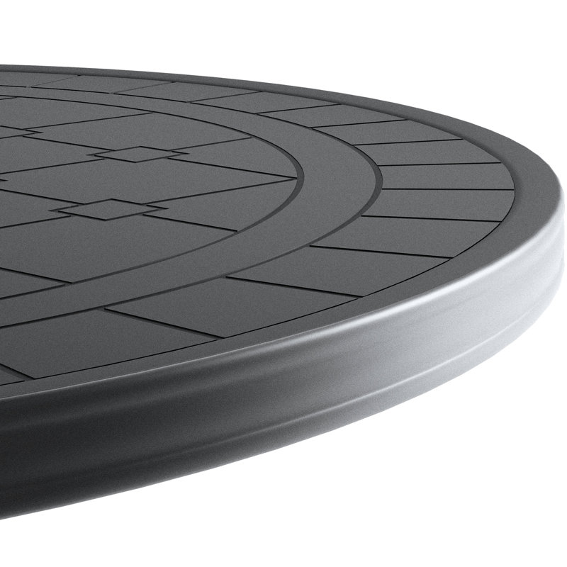 Repas d'extérieur en aluminium coulé à cadre noir avec protection 5, noir, avec surface de glissement