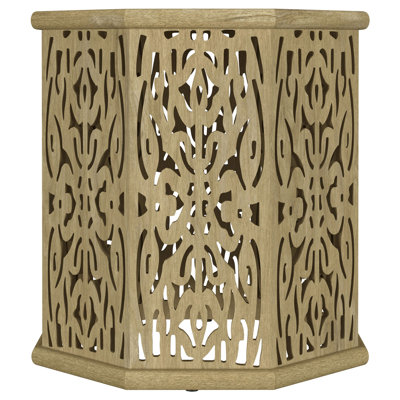 Watsonville Natural Brown Octagonal Solid Mango Wood Side Table