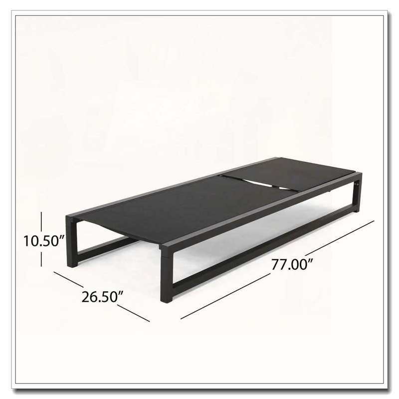 OUTDOOR CHAISE LOUNGE, Black, 2