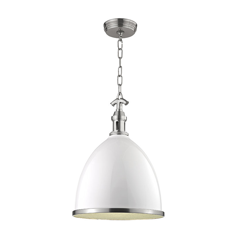 Viceroy 1 Light Pendant, Black/Polished Nickel, 17.75" H x 12.75" W x 12.75" D, Polished Nickel