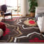 Tapis rouge / brun en laine / viscose touffeté à la main Candelo-1173226139
