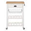 Chariot de cuisine de 23,5 po de largeur avec plateau en bois massif-66911363