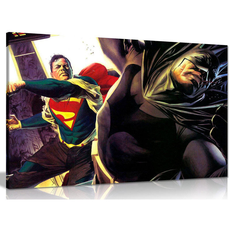 Superman Vs Batman Punch Pop - Wrapped Canvas Print, 61cm H x 91cm W