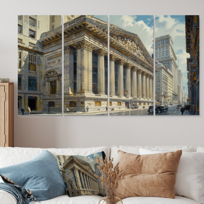 «Beige Banks», ensemble architectural sur toile «Banks»