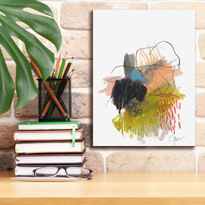 «Abstract Landscape No. 30» par Jan Weiss, art mural sur toile, H 16 po x l 12 po x P 0,75 po