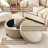 Duanys Faux Leather Upholstered Round Storage Ottoman-1694189602