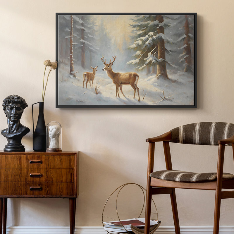 Paysage rétro CLCLXXVII, Toile avec cadre flottant noir, H 17 po x l 25 po x P 2 po
