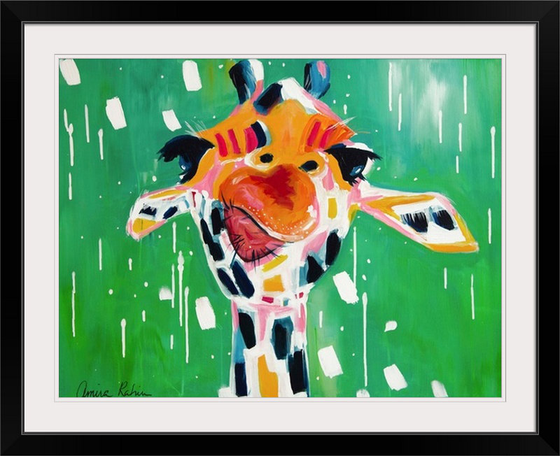 «Aaden Gino» par Amira Rahim - reproduction, H 26 po x l 32 po x P 1 po, Cadre noir