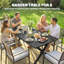 Outsunny Garden Dining Table for 6 Person All Weather 150 x 90 cm Black