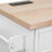 56.5" Embossed Vertical Stripe Kitchen Island With Drop Leaf, Power Outlet, 4 Doors, 5 Deep Drawers & Adjustable Shelves-1778063011