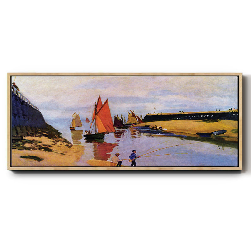 Port of Trouville par Monet, reproduction d'art sur toile, Naturel, H 8 po x l 20 po x P 1,5 po