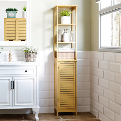 Plust Solid Wood Freestanding Linen Cabinet