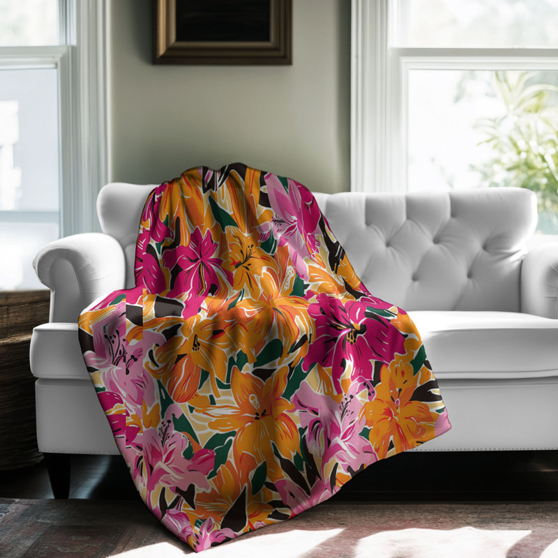 Autumn Bloom Art - 1 pièce Sherpa Premium, Grand lit