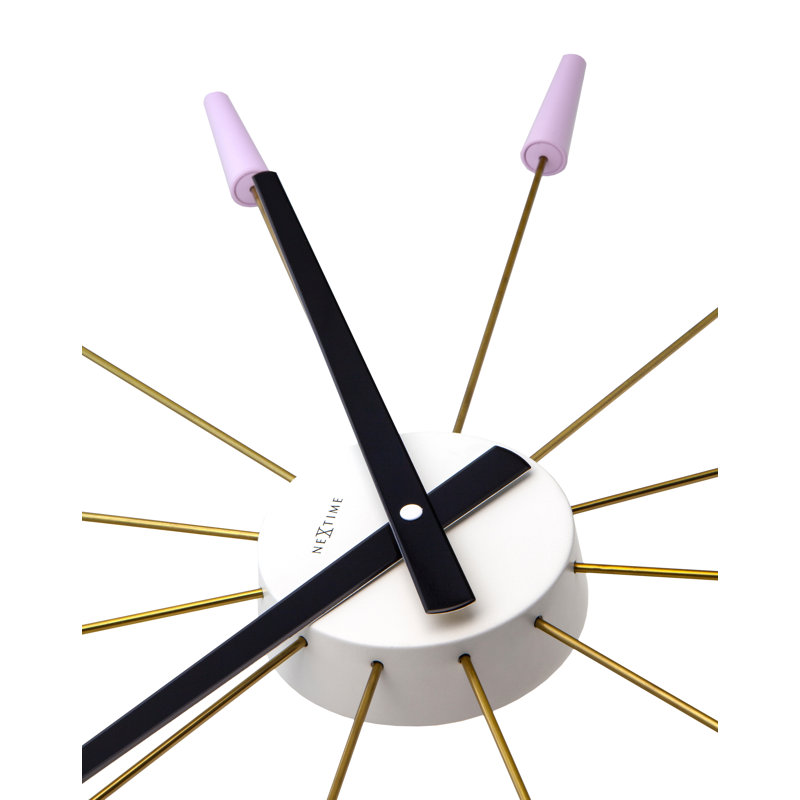 Plug-Inn, 23-Inch, Metallic Spoke Wall Clock, Mauve