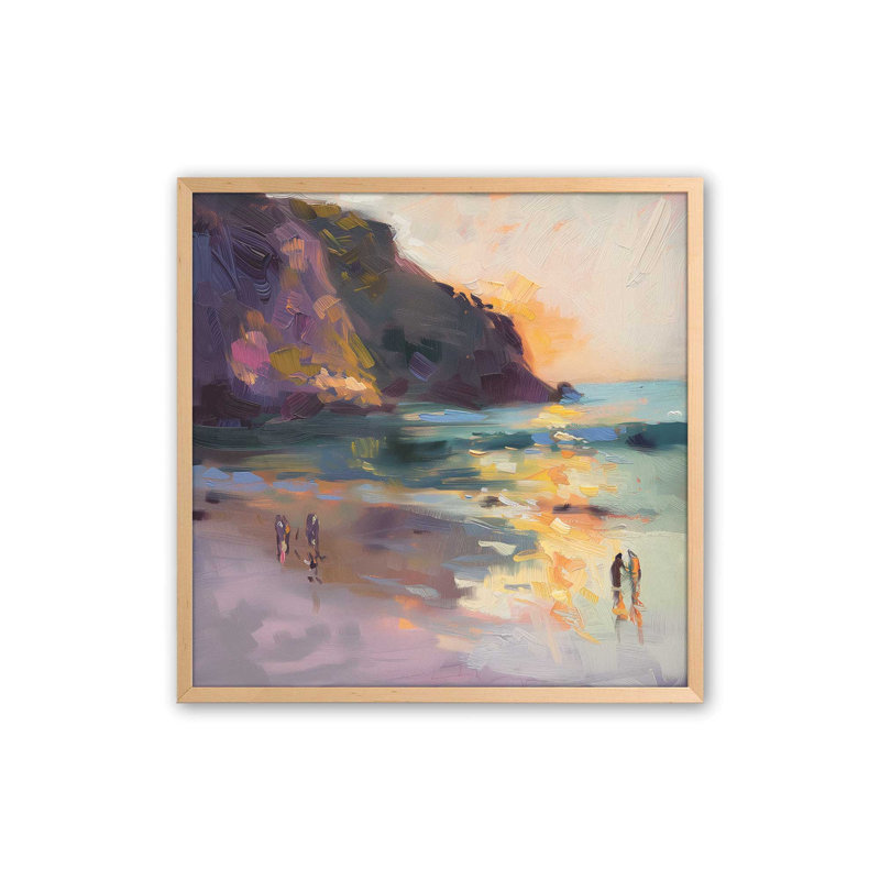 «Nocturne Sunset Soiree V1 (Square)», impression encadrée sur papier par Azure Artisanal Studio, Érable brut
