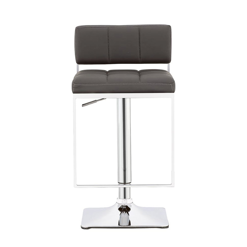 Tabouret de bar rembourré gris moderne avec une finition élégante et un siège rectangulaire