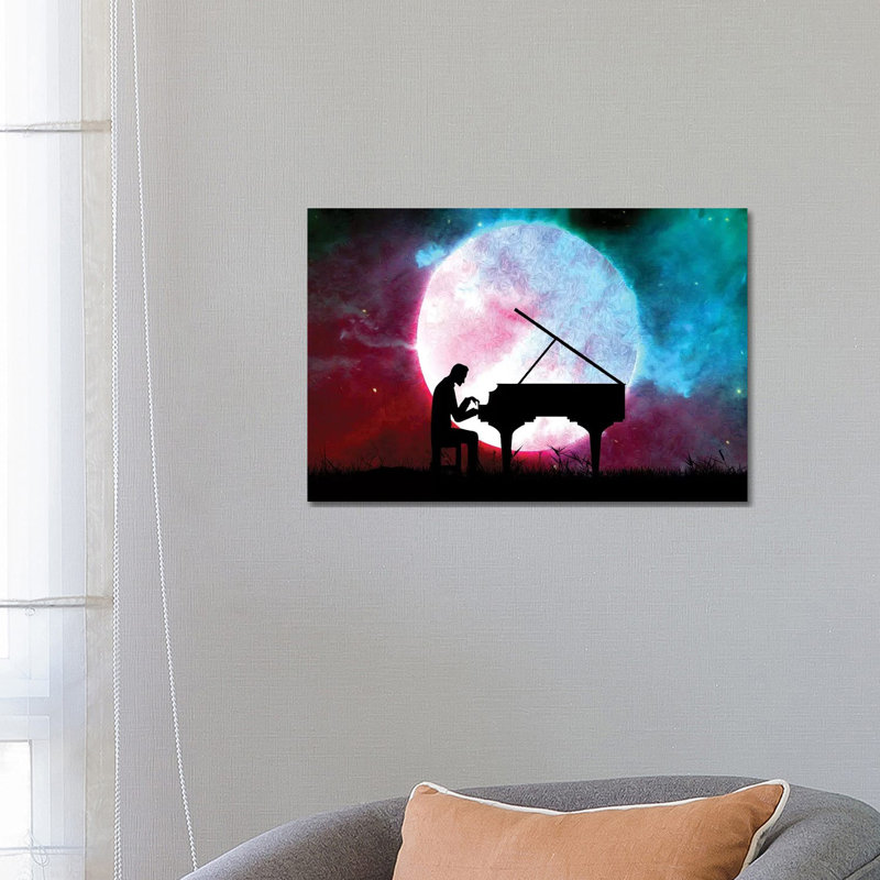 «Midnight Sonata» par Adrian Baldovino - impression d'art graphique, Toile tendue, H 18 po x l 26 po x P 1,5 po