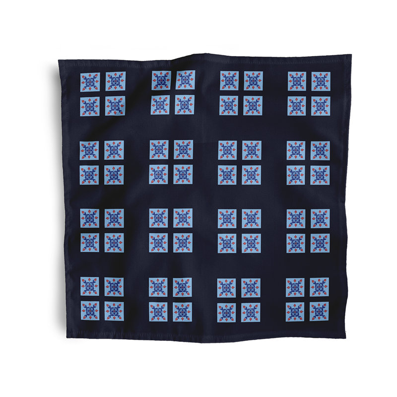 Centa Abstract Floral Burst Napkins, Navy