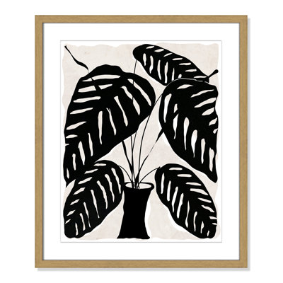 Black and White Potted Plant I Print